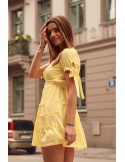 Summer dress with short sleeves, yellow PR3181 - Online store - Boutique